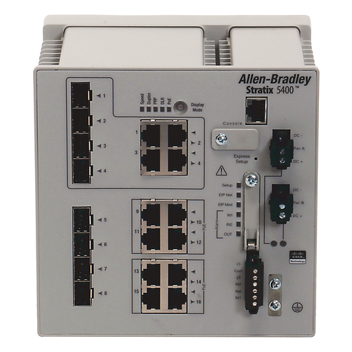 018a76c72d29a28038dc175b3bd79f7575d52750-medium-1.png Stratix 5400, 4 SFP 10/100/1000 slots, 8 PoE 10/100/1000 Port s, 4 combo 10/100/1000 Port s, Layer 2 FW - 1783-HMS4SG8EG4CGN