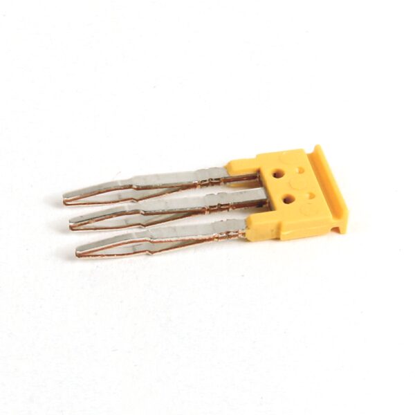 Center Jumper, Plug-In Type, 4 mm Center to Center, 2 Pole, Yellow, Pkg. Qty. of 60, for Use With 1492-L2Î±, L2T, L2Q, LD2, LD2C - 1492-CJL4-2