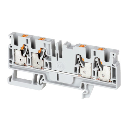 Terminal Block, Push-in connection, IEC, Feed-Through, 4mm, Single Level, 4 Connection Points, Grey, Package Qty 50 - 1492-P4Q