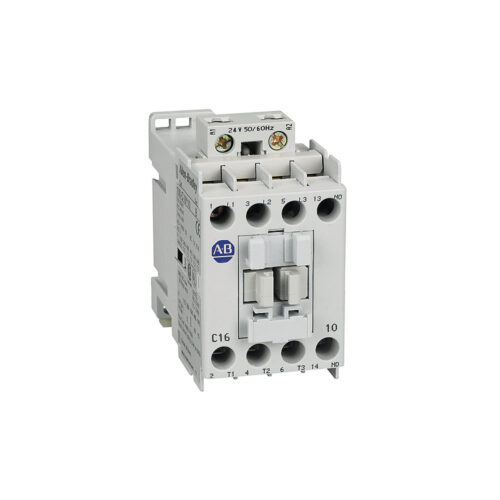100-C16D10-1.jpg Contactor, 16 A, 110V 50 Hz/120V 60 Hz., AC, 3 Normally Open Poles, 1 NO Contacts & 0 NC Contacts, Single Pack, Line Side Coil Termination, Screw Terminals, Motor Load - 100-C16D10