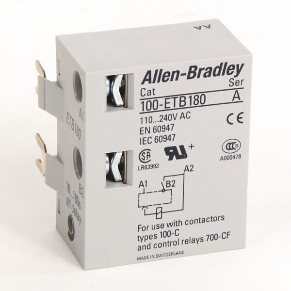 100C Timing Module, Electronic, 110-240V AC, 50 Hz/60 Hz, 0.1-3.0 s, Off-Delay - 100-ETB3