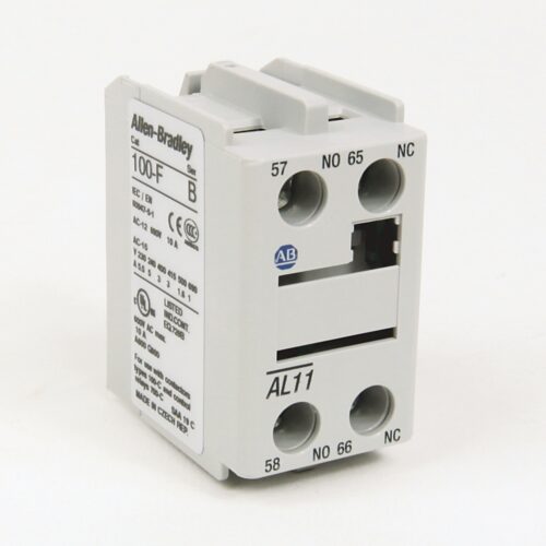 Auxiliary Contact, 1 NO (Early Make) and 1 NC (Late Break) Contact, Front Mounting, Screw Terminals, For 100-C Contactors - 100-FAL11