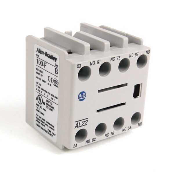 Auxiliary Contact, 2 NO (Early Make) and 2 NC (Late Break) Contacts, Front Mounting, Screw Terminals, For 100-C Contactors - 100-FAL22