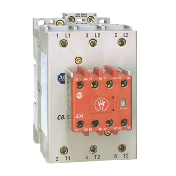 Safety Contactor, 85 A, 24V DC with Integrated Diode, 24V DC with Integrated Diode, 3 Normally Open Power Poles, 0 Normally Open Contacts And 4, Line Side Coil Termination, Standard Contact - 100S-C85DJ04C
