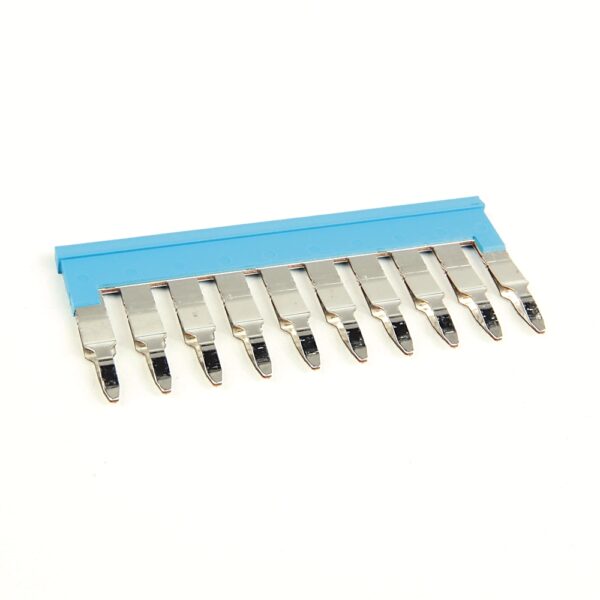 Center Jumper, Plug-In Type, 6 mm Center to Center, 10 Pole, Blue, Pkg. Qty. of 20, for Use With 1492-J4, J4M - 1492-CJLJ6-10-B