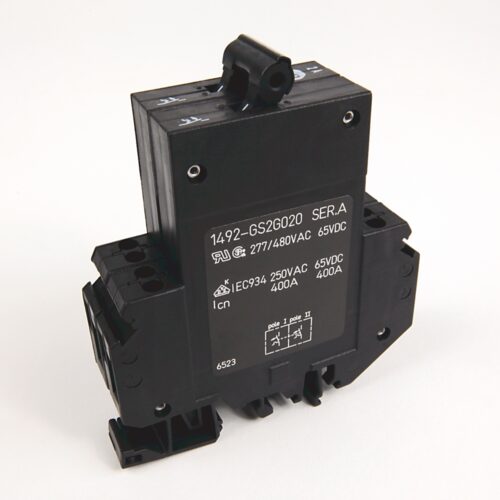 1492-GS High Density Mini Circuit Breakers (Toggle Style), 2 pole, G-Trip Characteristics - Inductive Loads (AC), 15.0 Amp Rating - 1492-GS2G150