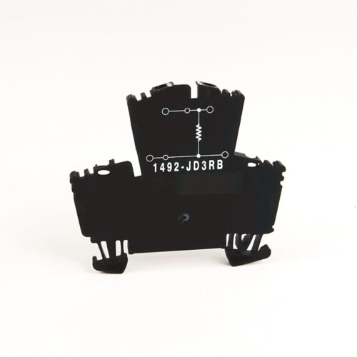 1492-JD3RB511_1000x1000 Terminal Block, Screw Connection, Two Level with Selectable Resistor Value Between the Two Levels - 510 Ohm Resistance, 5.1 x 69 x 55.5mm (0.20 x 2.72 x 2.19 in), 1 Pole, Gray, Pkg. Qty. of 1, VOLTAGE RATING UR - 300V AC/DC, CSA - 300V AC/DC, IEC - 1492-JD3RB511
