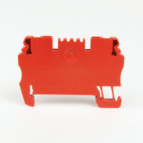 Terminal Block, Spring Clamp Connection, Feed Through, 3.5 x 51.5 x 29.5mm (0.138 x 2.03 x 1.16 in), 1 Pole, Red, Pkg. Qty. of 50, VOLTAGE RATING UR - 300V AC/DC, CSA - 300V AC/DC, IEC - 500V AC/DC, ATEX - 550V AC/DC, MAXIMUM CURRENT RATING UR - 1492-L2-RE