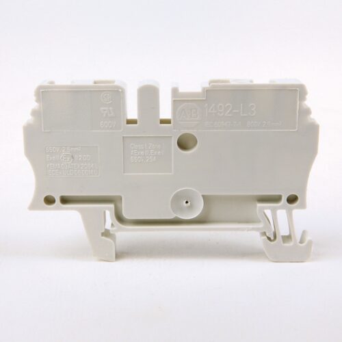 1492-L3-W_1000x1000 Terminal Block, Spring Clamp Connection, Feed Through, 5.1 x 59.5 x 31.3mm (0.20 x 2.34 x 1.23 in), 1 Pole, Green, Pkg. Qty. of 100, VOLTAGE RATING UR - 600V AC/DC, CSA - 600V AC/DC, IEC - 800V AC/DC, ATEX - 550V AC/DC, MAXIMUM CURRENT RATING U - 1492-L3-G