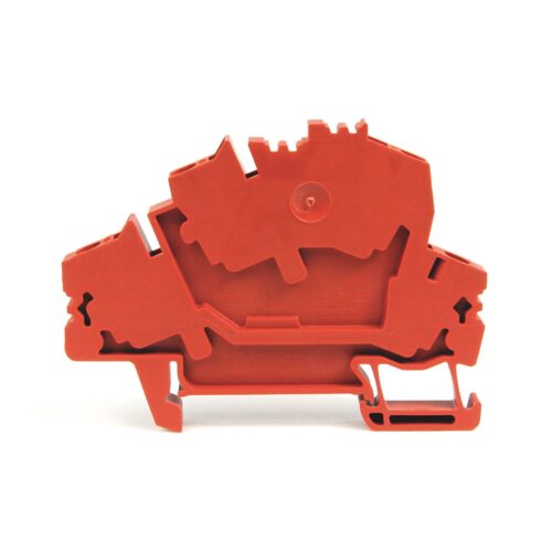 1492-LD3-RE_1000x1000 Terminal Block, Spring Clamp Connection, Multi Circuit Feed Through, 2 Circuit, 5.1 x 72.5 x 47.5mm (0.20 x 2.85 x 1.87 in), 1 Pole, Red, Pkg. Qty. of 50, VOLTAGE RATING UR - 300V AC/DC, CSA - 600V AC/DC, IEC - 500V AC/DC, MAXIMUM CURRENT RATIN - 1492-LD3-RE