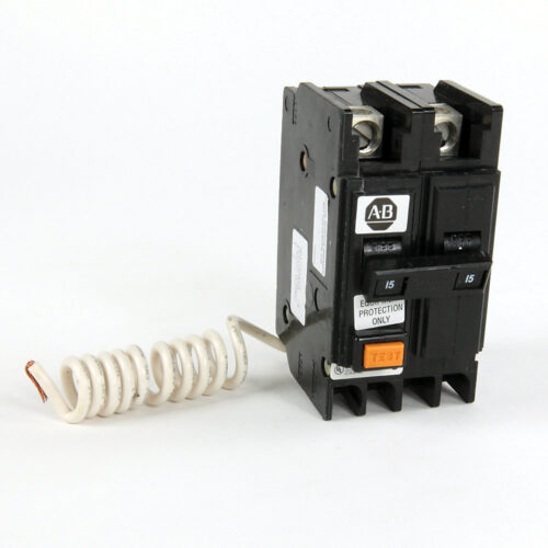 Miniature Circuit Breaker, Ground Fault Equipment Protector (GFEP), Panel mounting, 10 Ka, Standard Terminal, None, 120/240V AC, 2 pole, 15 Amps - 1492-MCEA215