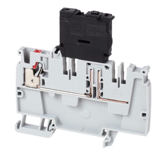 1492-P10PD4E-FB24 Terminal Block, Push-in connection, IEC, Application Specific, Control Power Distribution Block, 1 Red Distribution End Connection, With Fuse Holder, 30-70V, with LED, 4mm, Grey, Package Qty 50 - 1492-P10PD4E-FB48