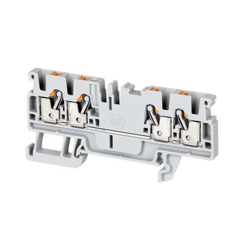 Terminal Block, Push-in connection, IEC, Feed-Through, 2.5mm, Single Level, 4 Connection Points, Red, Package Qty 100 - 1492-P3Q-RE