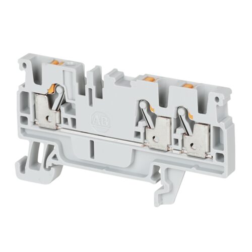 Terminal Block, Push-in connection, IEC, Feed-Through, 2.5mm, Single Level, 3 Connection Points, Yellow, Package Qty 100 - 1492-P3T-Y