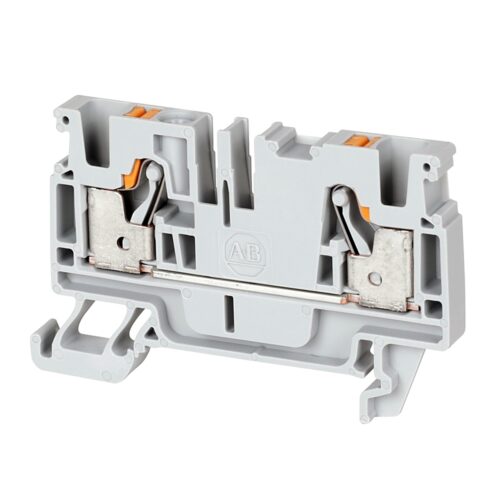 1492-P Push-in Terminal Blocks, 4 mm² (AWG 26 - AWG 10), 30 A, Feed-Through, Single Level, 1 Point On Each Side Per Circuit - 1492-P4-OR