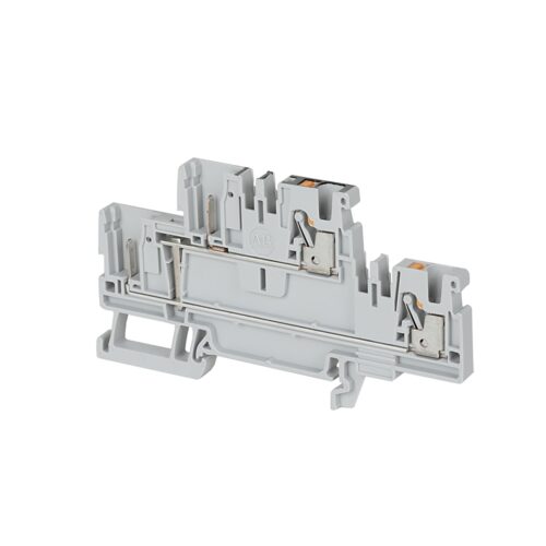 Terminal Block, Push-in connection, IEC, Double-Level, Connected, Feed-Through, Accepts Flexible Plug-in Accessory, 2.5mm, Single Level, 2 Connection Points, Blue, Package Qty 50 - 1492-PD32PC-B