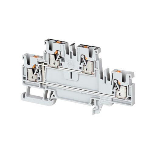 Terminal Block, Push-in connection, IEC, Double-Level Connected, Feed-Through, 2.5mm, Single Level, 4 Connection Points, Orange, Package Qty 50 - 1492-PD3C-OR