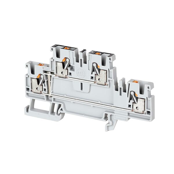 1492-PD3C_1000x1000 Terminal Block, Push-in connection, IEC, Double-Level Connected, Feed-Through, 2.5mm, Single Level, 4 Connection Points, Black, Package Qty 50 - 1492-PD3C-BL