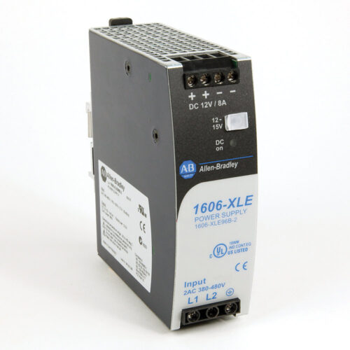 1606-XLE96B-2 Power Supply, Bulletin 1606 XLE Essential, 380-480VAC Three Phase Input, 12-15VDC Output, 96 Watt, 8 Amp, DC OK Relay - 1606-XLE96B-2