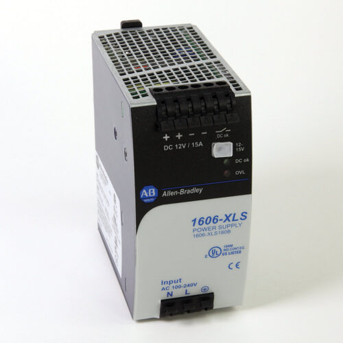 Power Supply, Bulletin 1606 XLS Performance, 100-240VAC or 110-150VDC Input, 12-15VDC Output, 180Watt, 15A Output, Parallel Operation, DC OK Relay - 1606-XLS180B