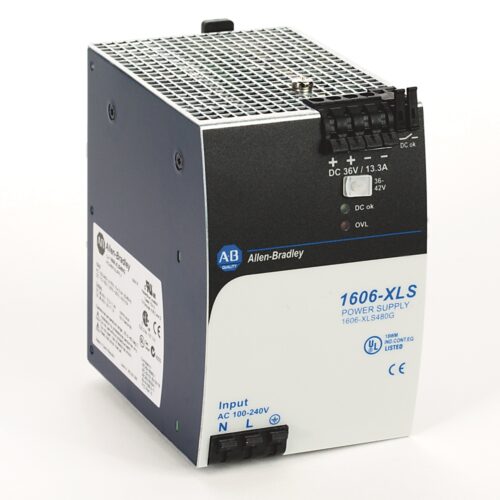 1606-XLS480G_1000x1000 Power Supply, Bulletin 1606 XLS Performance, 100-240VAC or 110-150VDC Input, 36-42VDC Output, 480Watt, 13.3A Output, Parallel Operation, DC OK Relay - 1606-XLS480G