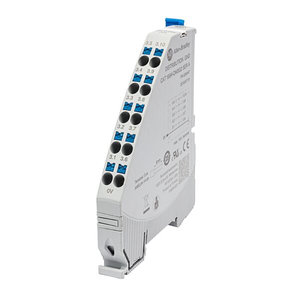 Electronic Circuit Protection, Distribution Module, 10 Terminals, Ground, Imax 20A - 1694-DM3G2
