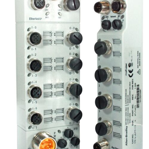 1732 ArmorBlock EtherNet/IP, EtherNet/IP, Self-Configuring, 16 Self-Configuring, Dual-Port, Quick Connect, 5-PIN Aux, DC Micro (M12), Without CIP SYNC Input, Without Diagnostics, Dual Port - 1732E-16CFGM12P5QCR