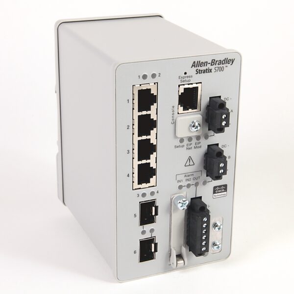 Stratix 5700, 4 copper 10/100 Port s, 2 SFP 10/100 slots, lite FW - 1783-BMS06SL