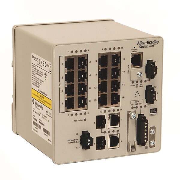 1783-BMS10T4E2CGL_1000x1000 Stratix 5700, 12 copper 10/100 Port s, 4 PoE ports, 2 combo(copper or SFP slot) 10/100/1000 Port s, Lite FW - 1783-BMS12T4E2CGL