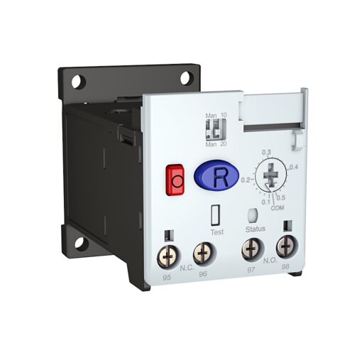 IEC Overload Relay, Electronic, Selectable Trip Class 10-20, Manual Reset, 3.2-16.0 A, 1 Normally Open Contact and 1 Normally Closed Contact, Mounts to DIN Rail or Panel Mounting, Pass-Through Wiring - 193-1EEDP