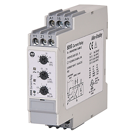 2110c94899e0b5ce934bf5125e58ba88a9551c06-medium 809S MachineAlert, 1-Phase, Current Monitoring Relay, 1 √ 10 A AC/DC, 45 Hz √ 65 Hz, 115/230V AC Control Power, Under & Overcurrent Protection, IP 20, SPDT Contact, Adjustable Time Delay, Programmable Latch or Inhibit at Set Level, Auto Reset - 809S-C1-10A-230