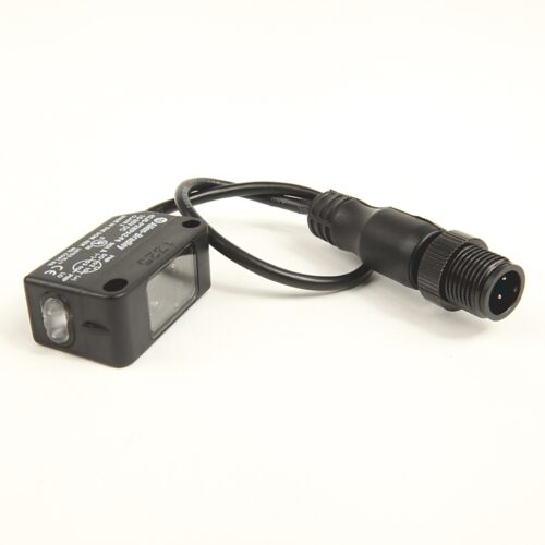 PHOTOSWITCH Photoelectric Sensor, VisiSight, Polarized Retroflective, Red, DC - 2 Complementary LO/DO Outputs, Source (PNP), 4-pin DC Micro QD on 152mm (6in) pigtail - 42JS-P2MPA2-F4