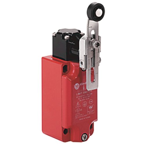 Safety Limit Switches, Large Metal IEC, Full Sw Head & Body, Short Metal Roller Lever, 4 Circuits, Conduit Entry, Break Before Make, 0 Norm ally Open Contact, 4 Normally Closed Contacts, Standard Contacts - 25C Low Temp Limit, 65C High Temp Limit, Spring - 440P-MMHB04E