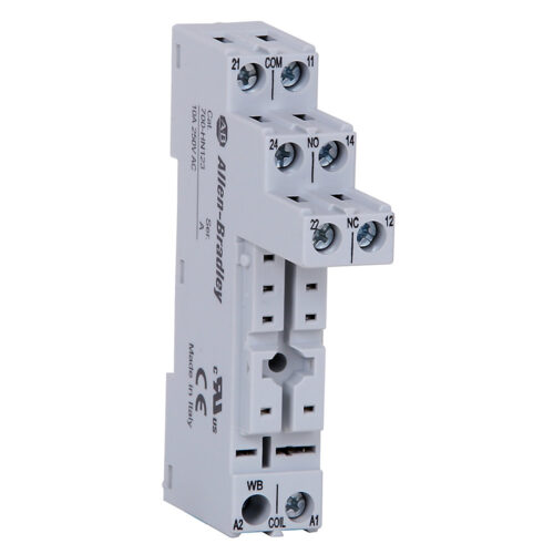 700-HN123 Relay Socket, 8 Pins, Accepts Plug-In Modules, Coil and Contact Seperation, Guarded Screw Terminals, used with 700-HP Relays - 700-HN123