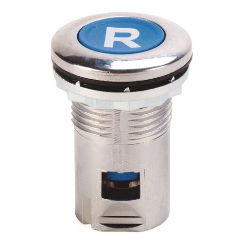 800F Reset, Round Metal (Type 4/13, IP66), Blue, R, Standard Pack (Qty. 1) - 800FM-R611