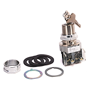 800T PB, 30mm Selector Switch, 2 Position Selector Switch, Standard Cam, No Guards - on Terminals, No Block This Position, No Block In Position 2, No Block This Position, No Block In Position 4, Maint., Lock - Left, Std. Key, T324, Device with Packagin - 800T-H3117